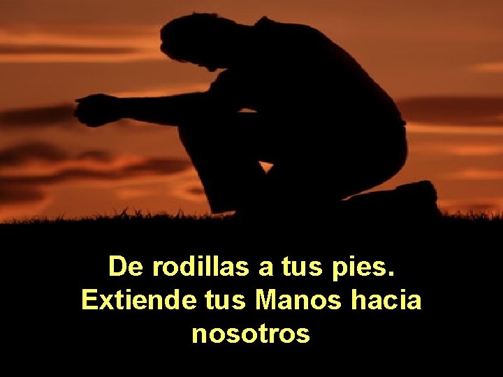 De rodillas a tus pies. Extiende tus Manos hacia nosotros 