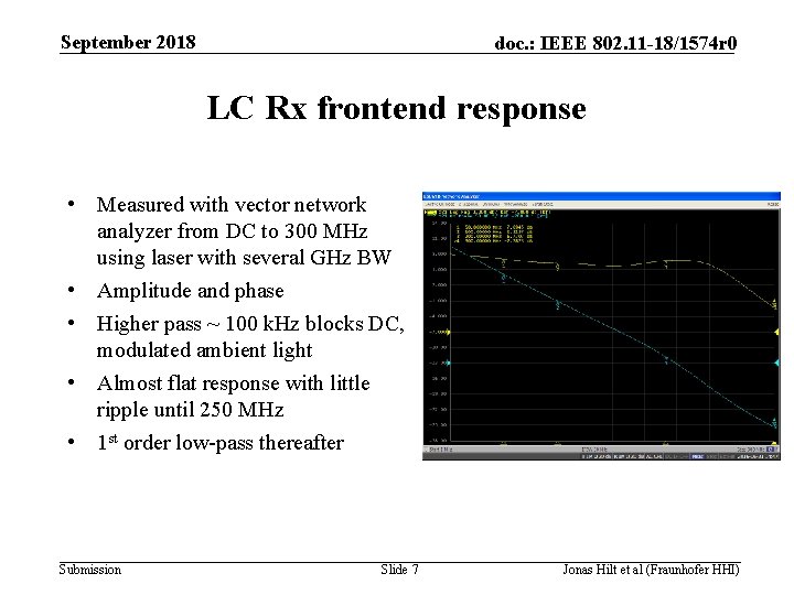 September 2018 doc. : IEEE 802. 11 -18/1574 r 0 LC Rx frontend response