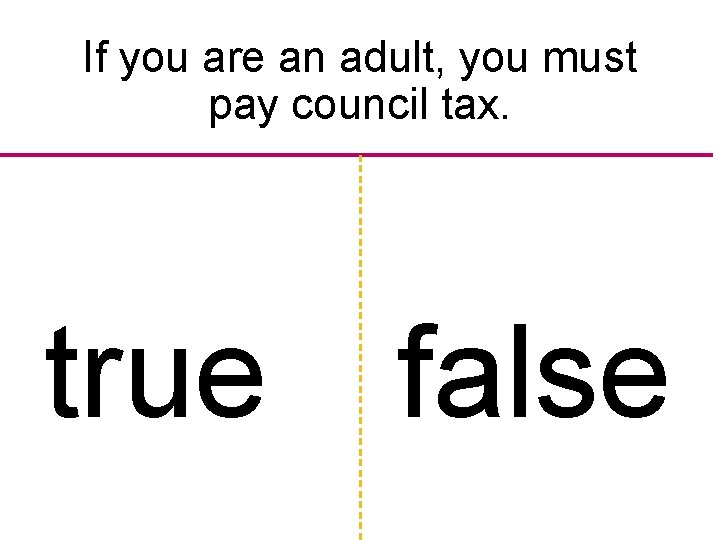 If you are an adult, you must pay council tax. true false 