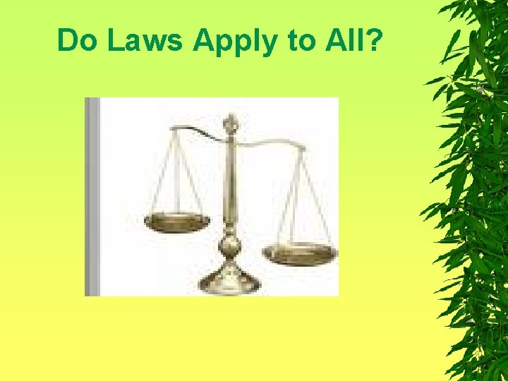 Do Laws Apply to All? 