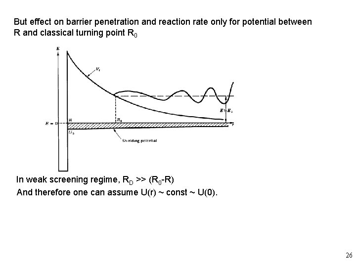 But effect on barrier penetration and reaction rate only for potential between R and