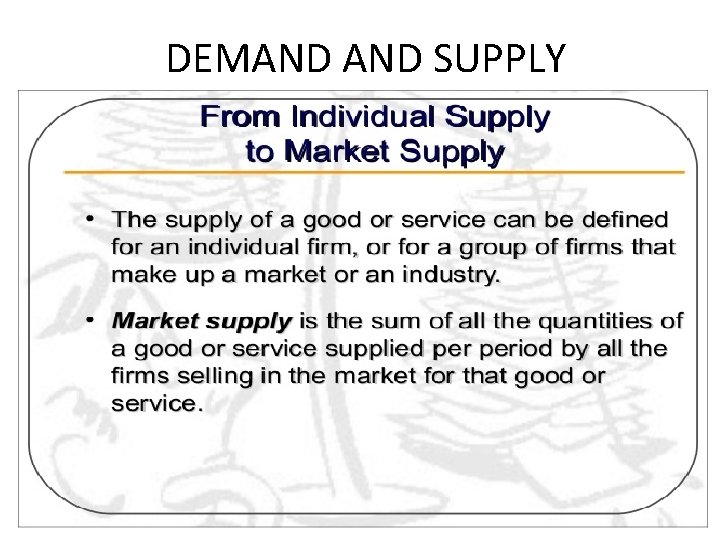 DEMAND SUPPLY 