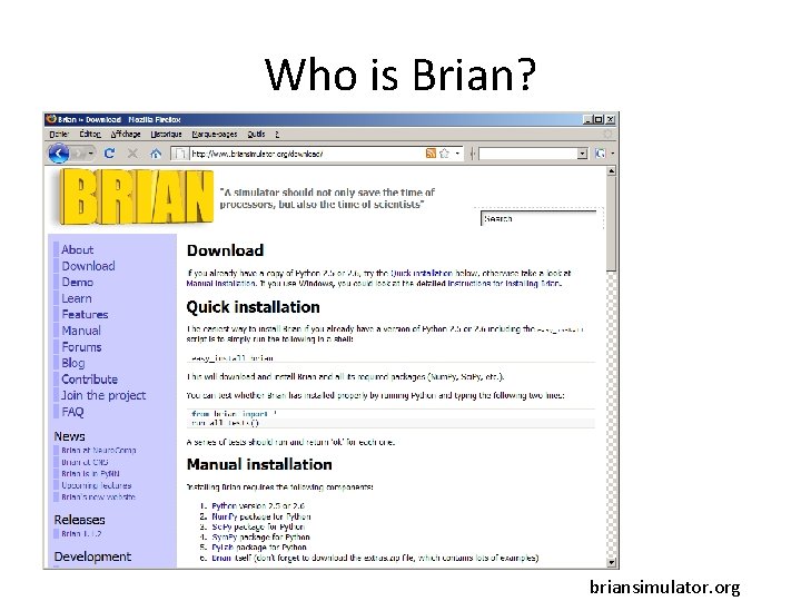 Who is Brian? briansimulator. org 