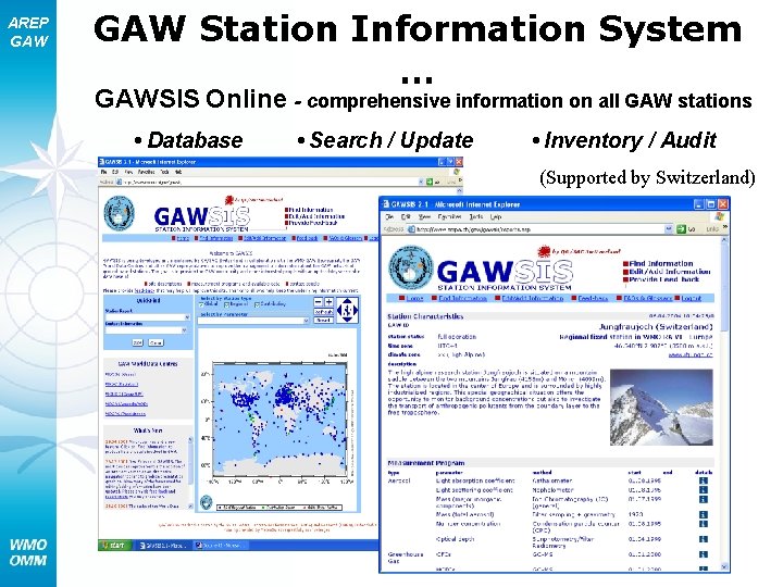 AREP GAW Station Information System … GAWSIS Online - comprehensive information on all GAW