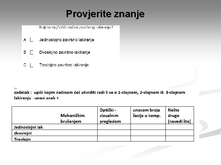 Provjerite znanje 