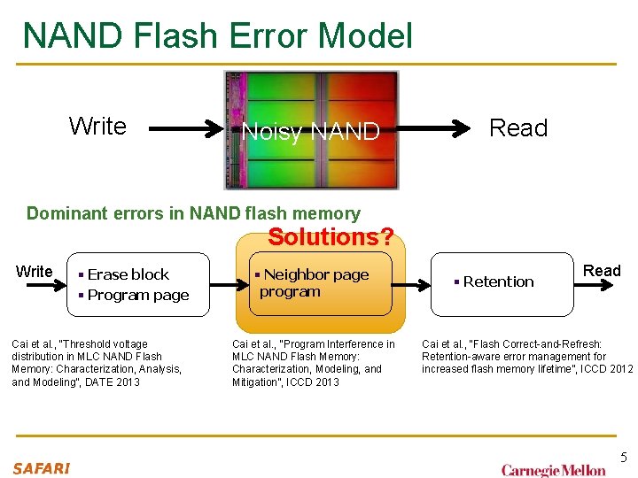 NAND Flash Error Model Write Noisy NAND Read Dominant errors in NAND flash memory