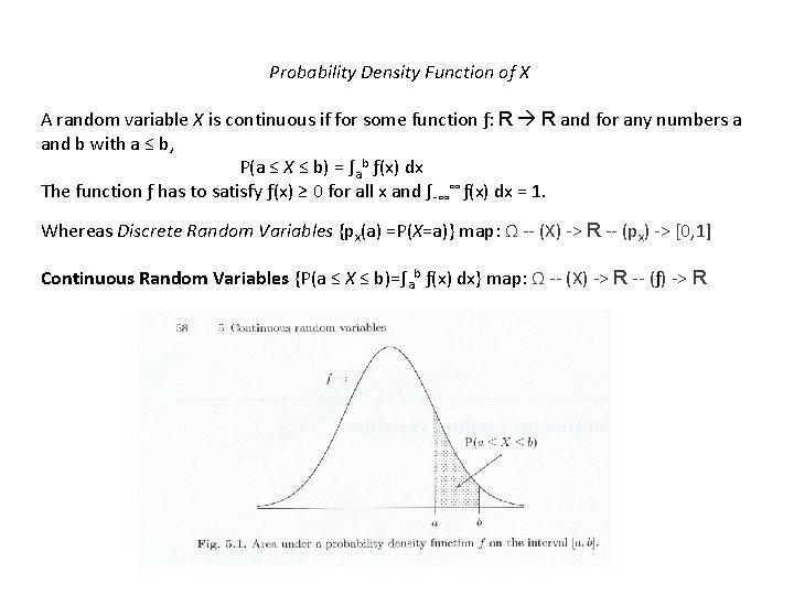 Probability Density Function of X A random variable X is continuous if for some