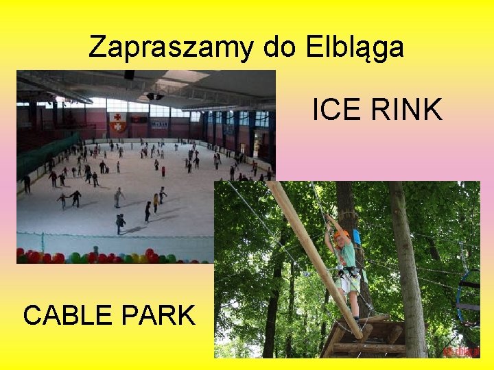 Zapraszamy do Elbląga ICE RINK CABLE PARK 