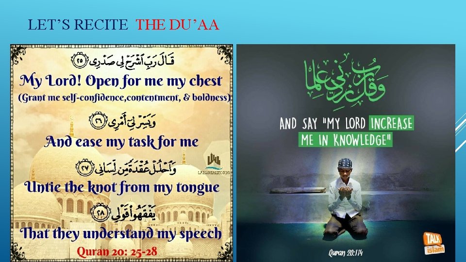 LET’S RECITE THE DU’AA 