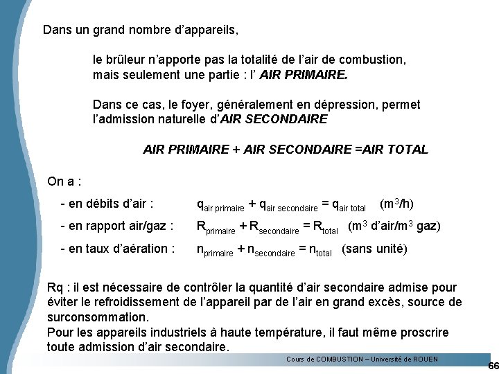 Dans un grand nombre d’appareils, le brûleur n’apporte pas la totalité de l’air de