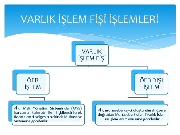 VARLIK İŞLEM FİŞİ İŞLEMLERİ VARLIK İŞLEM FİŞİ ÖEB İŞLEM VİF, Mali Yönetim Sisteminde (MYS)