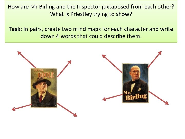 How are Mr Birling and the Inspector juxtaposed from each other? What is Priestley