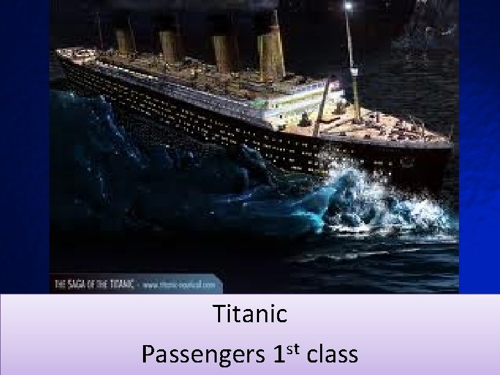 Titanic Passengers 1 st class 