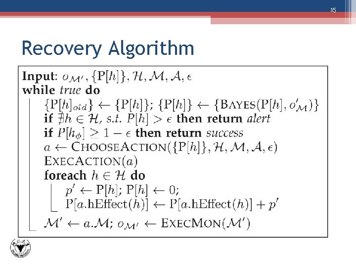 15 Recovery Algorithm 