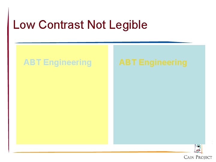 Low Contrast Not Legible ABT Engineering 