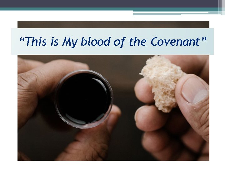 “This is My blood of the Covenant” 