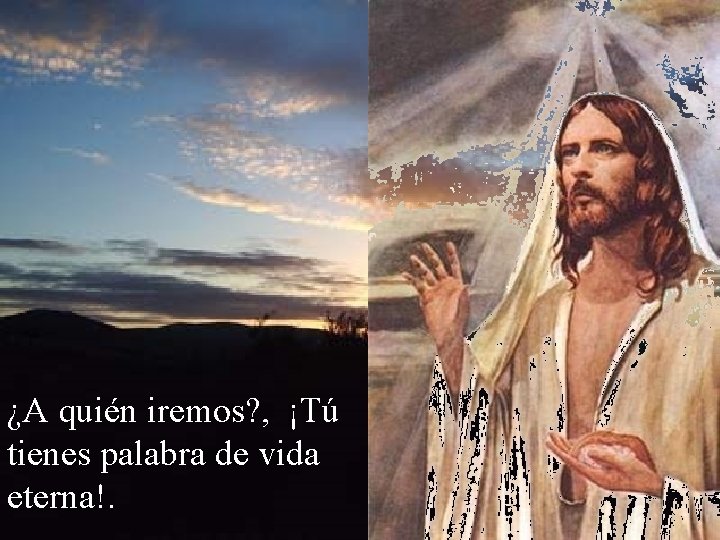 ¿A quién iremos? , ¡Tú tienes palabra de vida eterna!. 