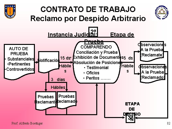 CONTRATO DE TRABAJO Reclamo por Despido Arbitrario 2ª Instancia Judicial: Prueba Etapa de COMPARENDO