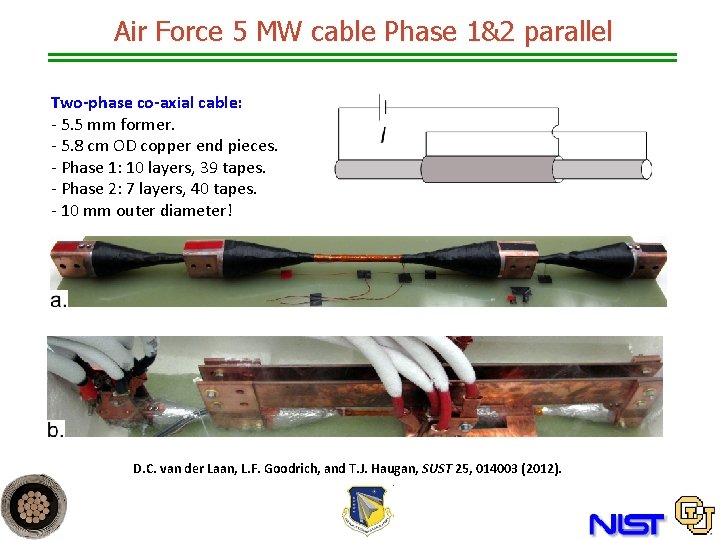Air Force 5 MW cable Phase 1&2 parallel Two-phase co-axial cable: - 5. 5