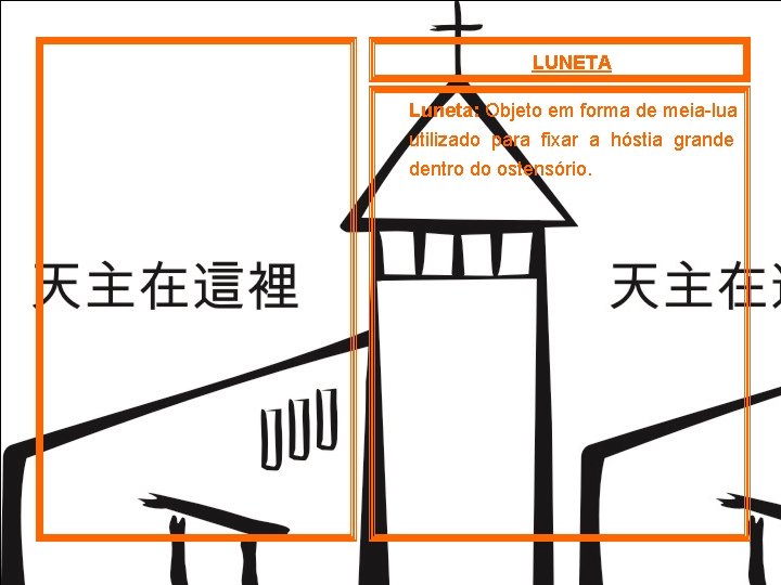 LUNETA Luneta: Objeto em forma de meia lua utilizado para fixar a hóstia grande