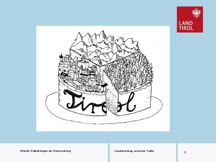 Aktuelle Entwicklungen der Raumordnung Landesrat Mag. Johannes Tratter 2 