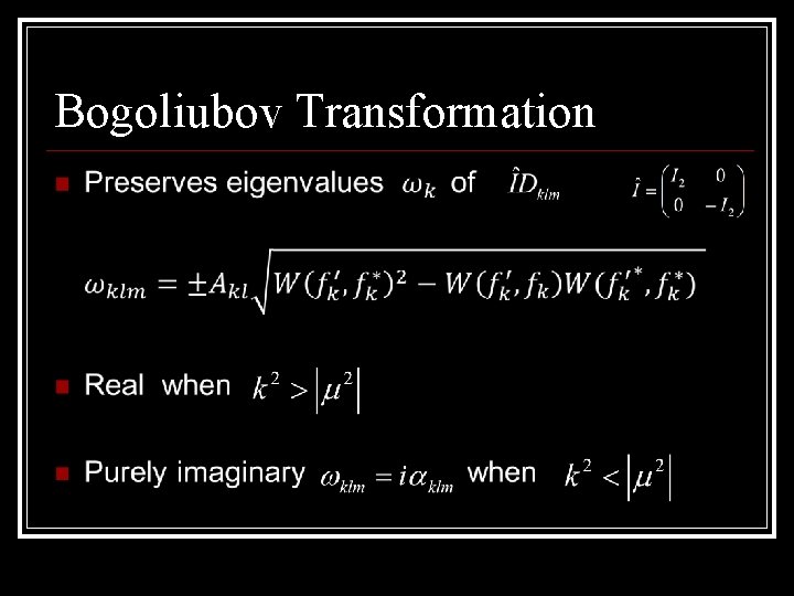 Bogoliubov Transformation 