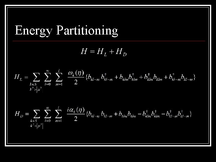 Energy Partitioning 