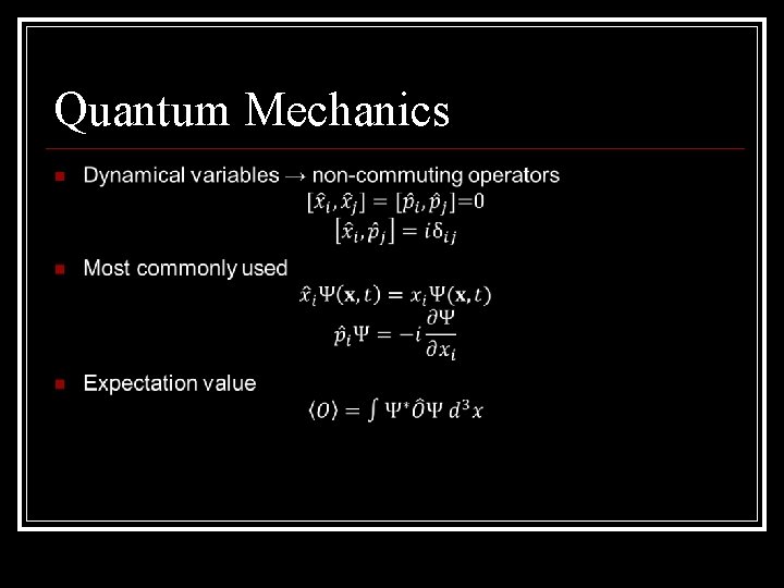 Quantum Mechanics 