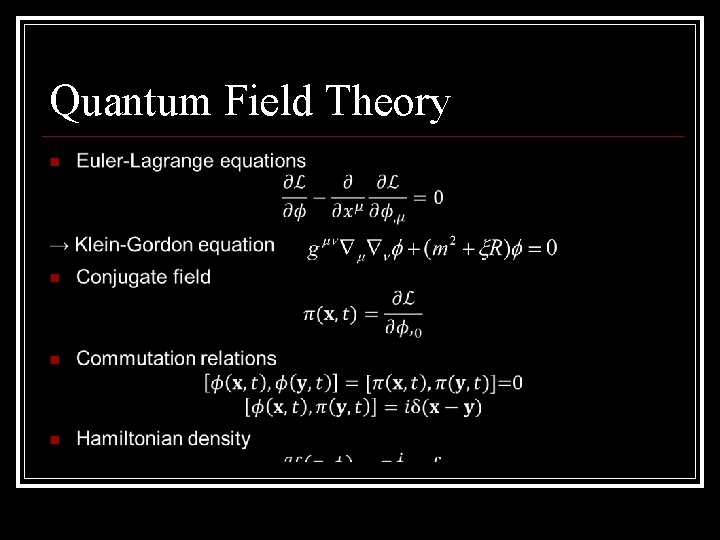 Quantum Field Theory 