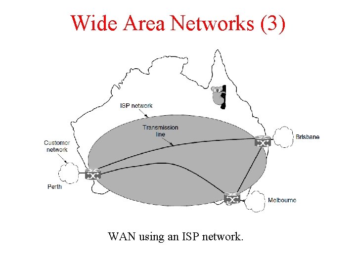Wide Area Networks (3) WAN using an ISP network. 