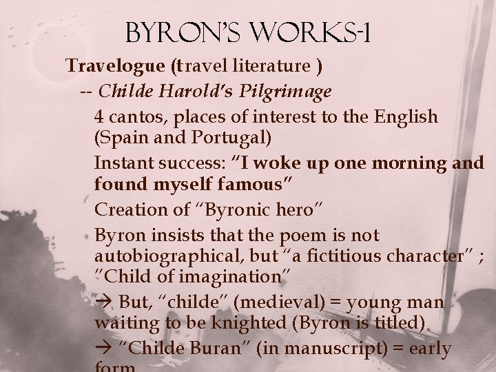 Byron’s Works-1 Travelogue (travel literature ) -- Childe Harold’s Pilgrimage 4 cantos, places of