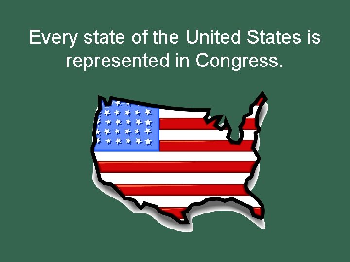 Every state of the United States is represented in Congress. 