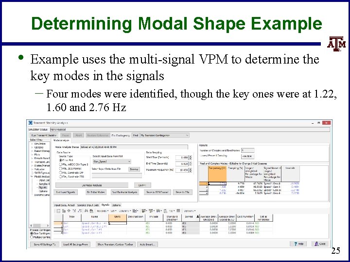 Determining Modal Shape Example • Example uses the multi-signal VPM to determine the key