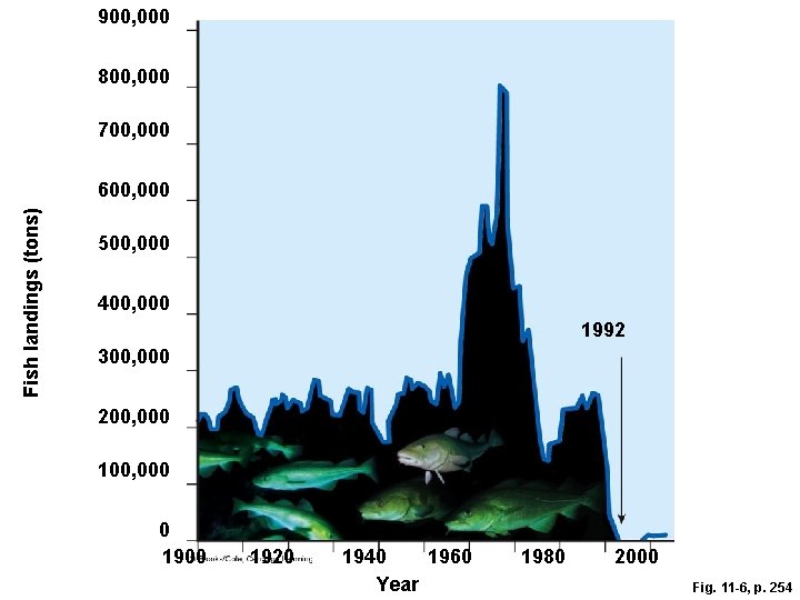 900, 000 800, 000 700, 000 Fish landings (tons) 600, 000 500, 000 400,