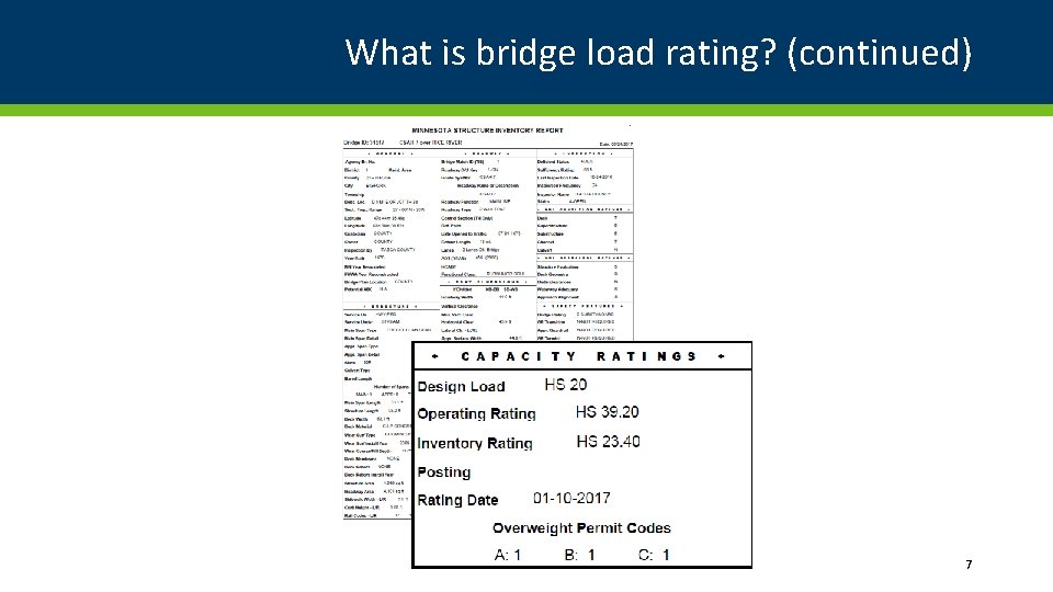 What is bridge load rating? (continued) 7 What is bridge load rating? (continued) 7