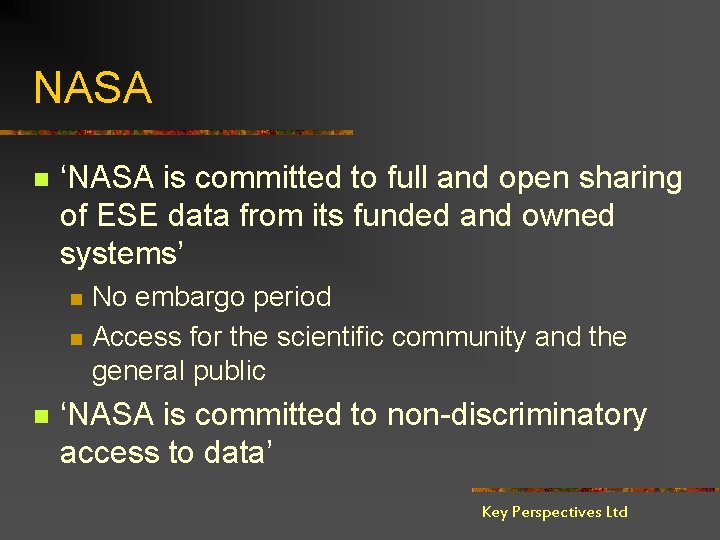 NASA n ‘NASA is committed to full and open sharing of ESE data from