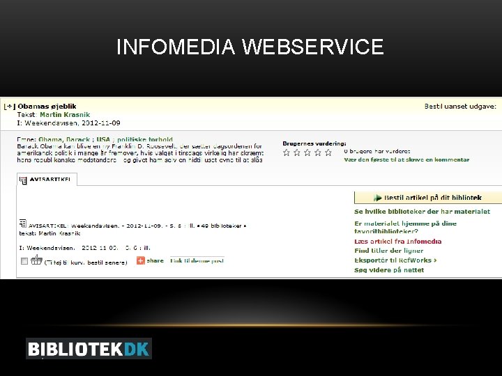 INFOMEDIA WEBSERVICE 