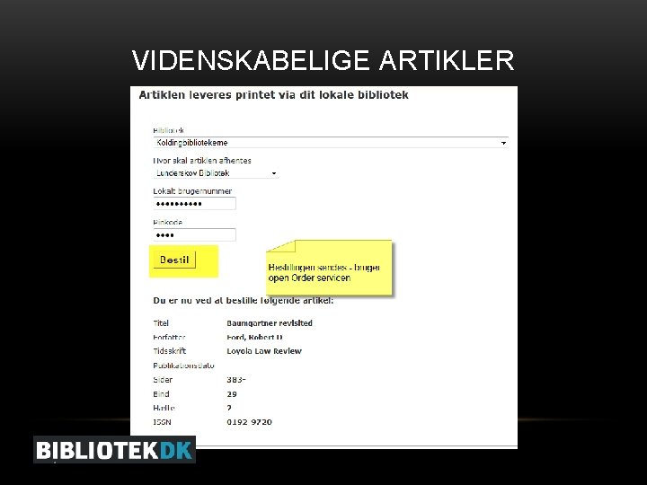 VIDENSKABELIGE ARTIKLER 