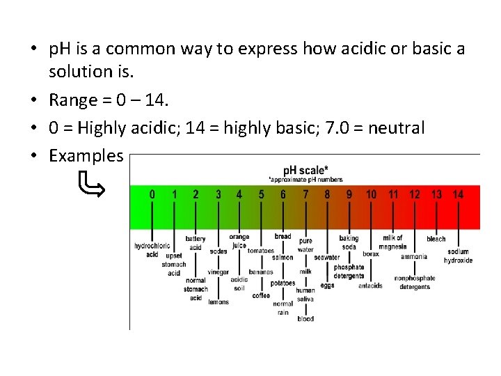  • p. H is a common way to express how acidic or basic