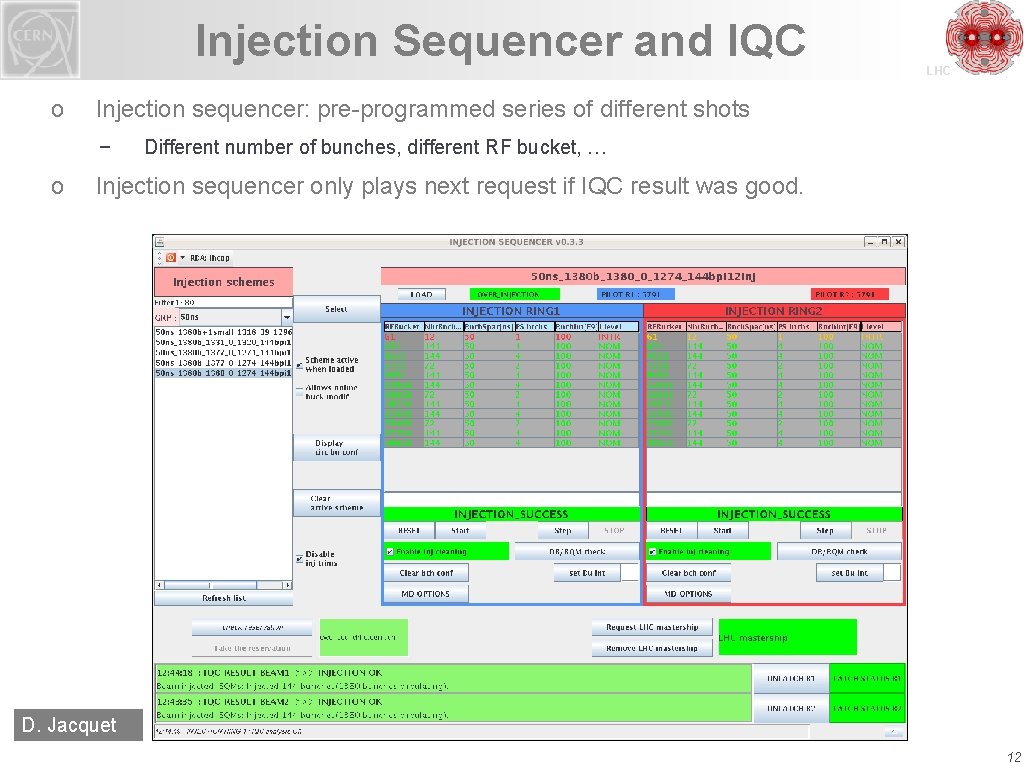 Injection Sequencer and IQC o Injection sequencer: pre-programmed series of different shots − o