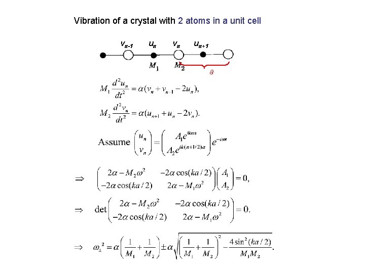 Vibration of a crystal with 2 atoms in a unit cell vn-1 un vn