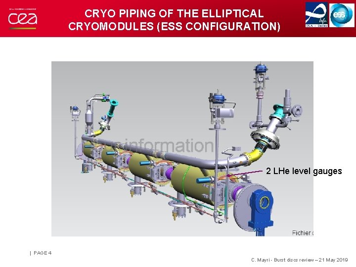 CRYO PIPING OF THE ELLIPTICAL CRYOMODULES (ESS CONFIGURATION) 2 LHe level gauges | PAGE