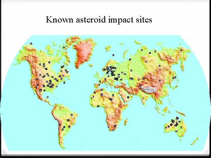 Known asteroid impact sites 