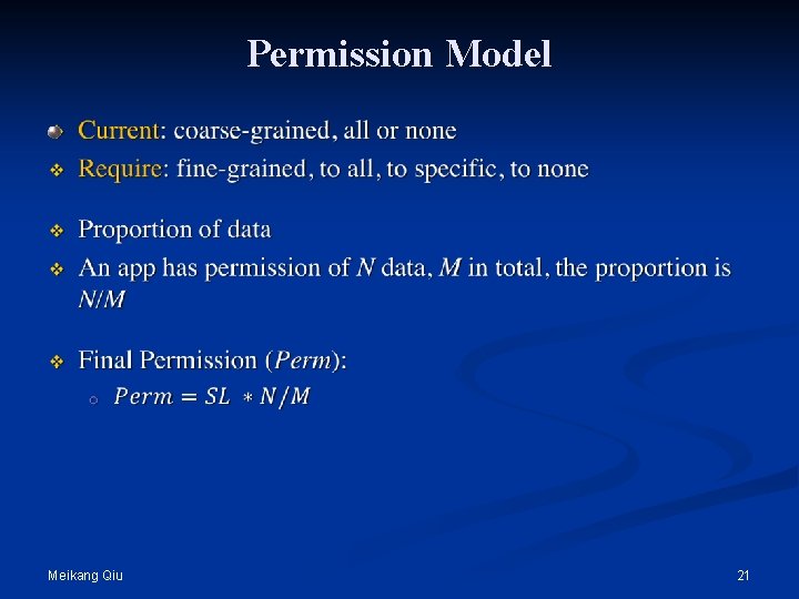 Permission Model Meikang Qiu 21 