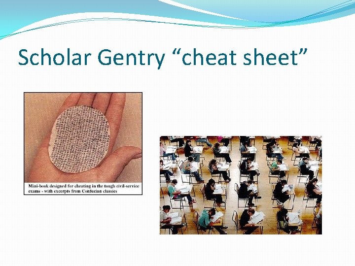 Scholar Gentry “cheat sheet” 