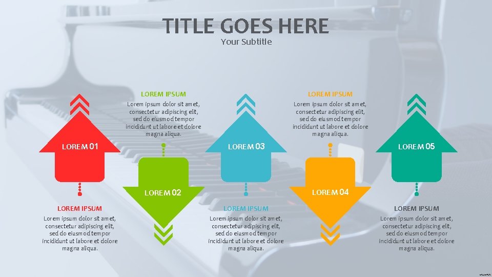 TITLE GOES HERE Your Subtitle LOREM IPSUM Lorem ipsum dolor sit amet, consectetur adipiscing TITLE GOES HERE Your Subtitle LOREM IPSUM Lorem ipsum dolor sit amet, consectetur adipiscing
