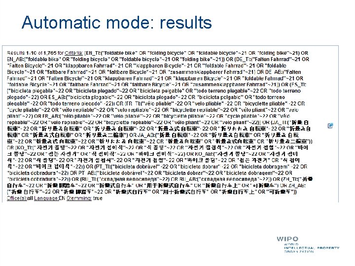 Automatic mode: results 