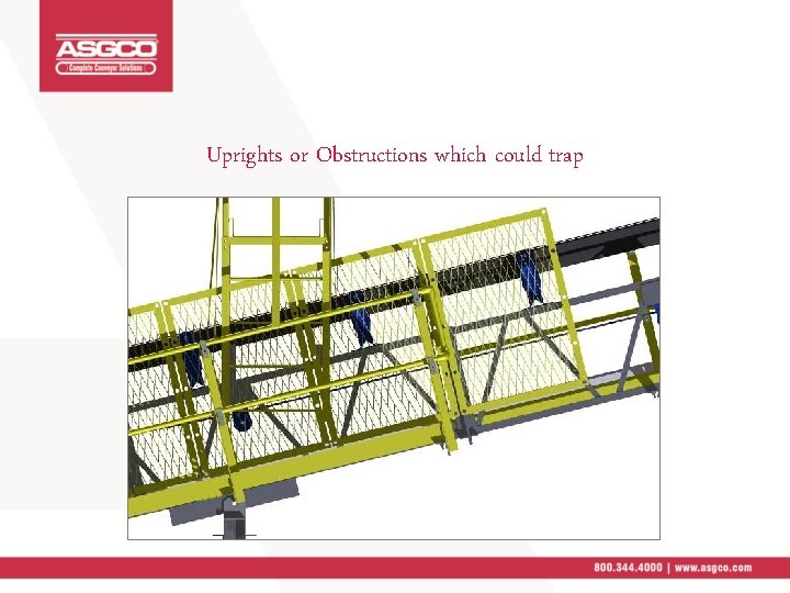 Uprights or Obstructions which could trap 