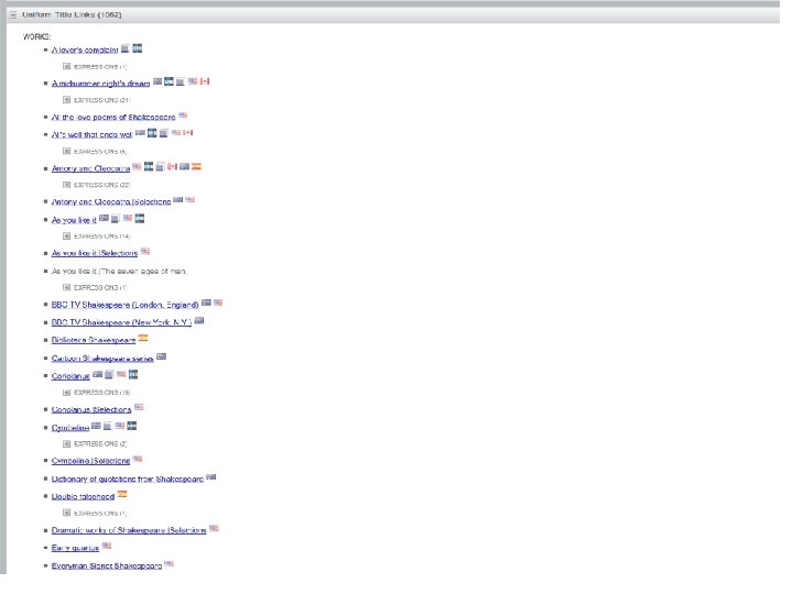 Shakespeare- Uniform Titles 