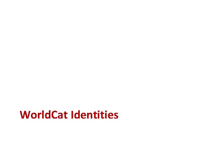 World. Cat Identities 